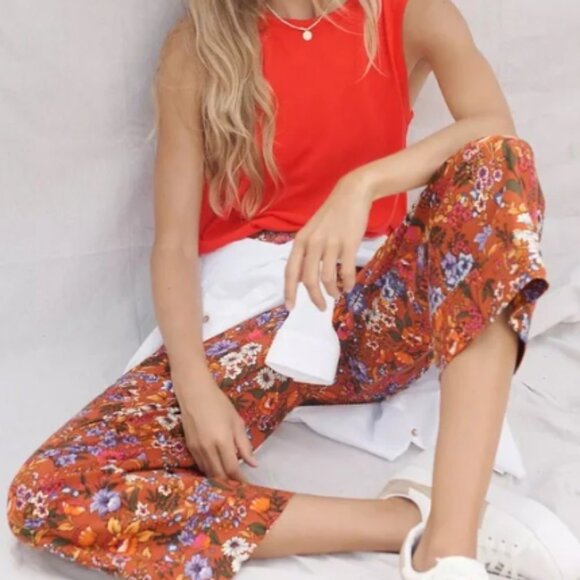 Maeve Floral Wide Leg Pants - Multicolor Size 2 - Picture 1 of 5